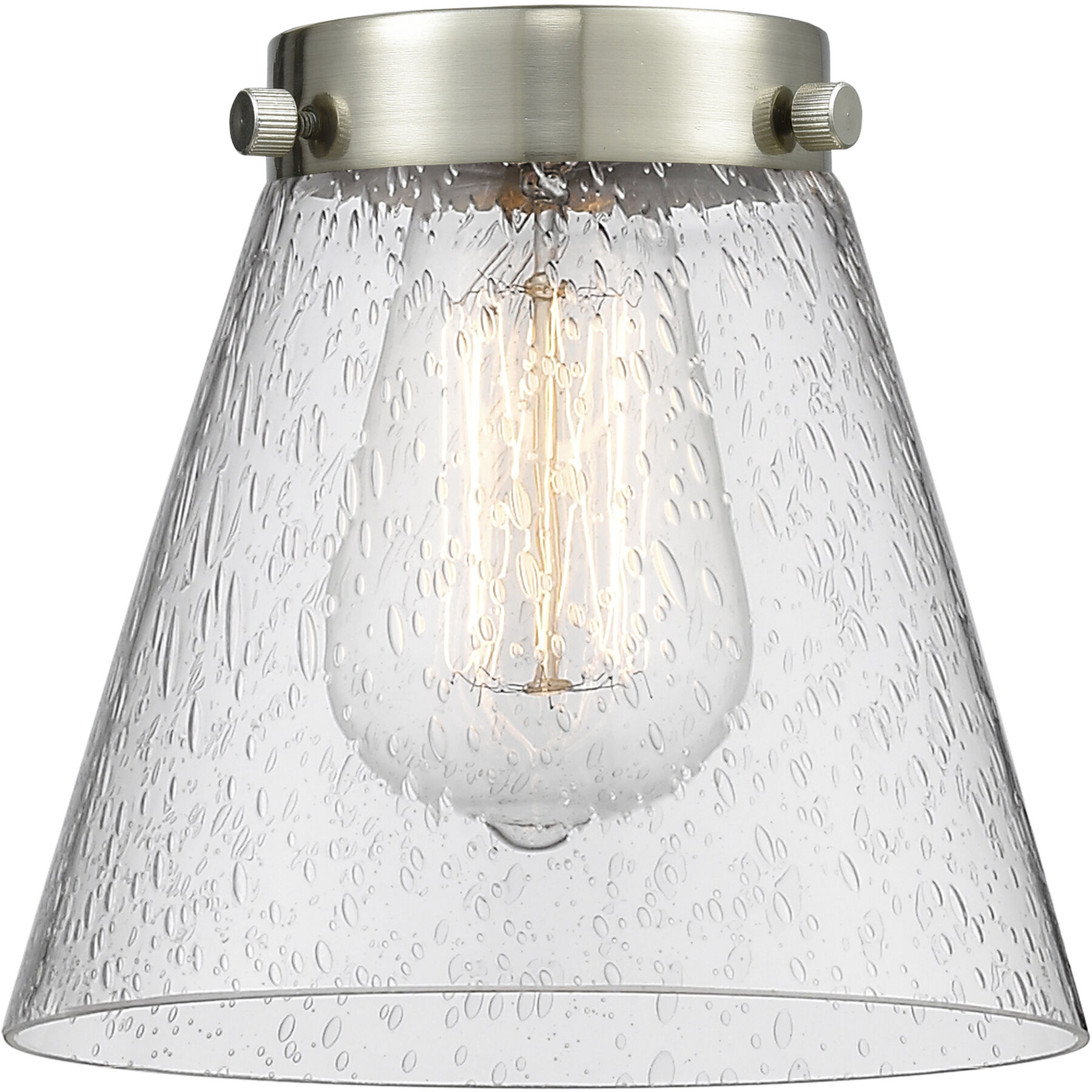 Franklin Restoration Cone 1 Light 6 inch Brushed Satin Nickel Mini Pendant Ceiling Light in Incandescent, Seedy, Franklin Restoration